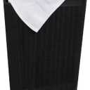 Mind Reader 60L Slim Laundry Hamper, Clothes Basket, Lid, Linen Design, Plastic, Black