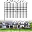 10 Panels No Dig Decorative Garden Fence Panel 48" H X 26.25' L Rustproof Metal Dog Fence Outdoor for Yard, Animal Barrier Fence for Pet, Garden Border, Patio, Flower Beds| Temporary Fencing