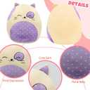 20-Inch Large Cat Plush Pillow with Floral Belly Cute Plush Toy Soft Kitty Pillow Giant Kitty Stuffed Animal Birthday Gifts for Kids Girls Adults