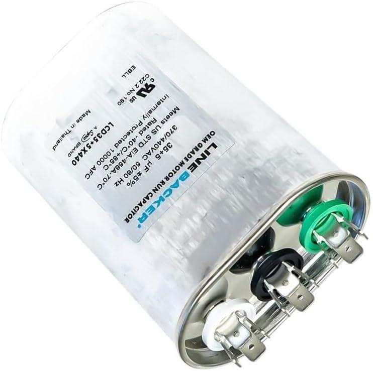 35, 370, 440, LCD35, 5X440, C22, EIA-456A Compatible with Supco Capacitor Oval Dual Run + 5 uf mfd/Volts for HVAC Motors
