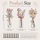 MIRATE Metal Flower Wall Art - 3Pcs Minimalist Metal Flowers Wall Decor, Rural Home Decor for Living Area, Bathroom, Master Bedroom, and Dining Room - Minimalist Home Wall Decor Gift(Beige Pink)