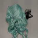 Short Bob Wigs with Bangs for Women Loose Wavy Wig Curly Wavy Shoulder Length Bob Synthetic Cosplay Wig for Girl Colorful Costume Wigs (Mint Green)