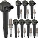UF487 Ignition Coil Pack 90919A2002 and Iridium Spark Plugs Set of 8 Fit For Toyota Tundra 2010-2019,Sequoia 2008-2019,Land Cruiser 2008-2011 2013-2019&Lexus GX460,LS460,LX570 2007-2019 4.6L 5.7L V8