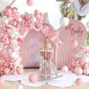 Arch Backdrop Cover Pink Floral Bows Birthday Party 2-Sided Arch Stand Spandex Fabric Covers Girls Baby Shower Fiesta Parties Decorations (2.6x6ft Cover, G4029)