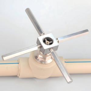 Universal Adjustable Cross Water Off Replacement Handle for Outdoor Faucets, Water Spigot, Hose Bib,Round Wheel, for 3/5-Inch or Smaller Exposed Stem, Stainless Steel