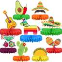 Fiesta Party Decorations - Authentic Mexican Themed Honeycomb Centerpiece for Cinco De Mayo, Taco Parties, Birthdays & Day of the Dead Celebrations