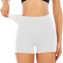 Womens Slip Shorts for Under Dress Seamless Shapewear Boyshorts Tummy Control Panties Shaping Shorts (Small, #1 White(light Tummy Control))
