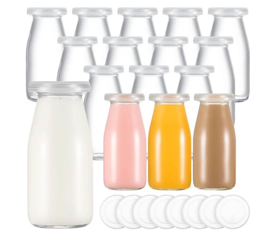 Zubebe 12 Pack 6 oz Glass Jars with 24 Lids - Versatile for Canning, Jams, Jellies, DIY Crafts, Single-serving Desserts & Christmas Gifts