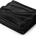 Bedsure Fleece Throw Blanket for Couch Black - Lightweight Plush Fuzzy Cozy Soft Blankets and Throws for Sofa, 50x60 inches