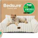 Bedsure ComfyFleece Cute Cat Couch for Pets - As Seen on TV on Good Day New York, Small Medium Dog Bed, Supportive Couch Bed for Small Dogs, 30 Inch, Cream