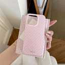 inewateri Compatible for iPhone 16 Pro Case with Cute Fashion Polka Dot Aesthetics Design Simple Case for Soft TPU Slim Protection Case for iPhone 16 Pro-Pink