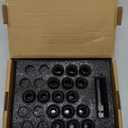 M12x1.5 Lug Nuts, 16pcs 6 Spline LugNut with Socket for Polaris RZR, ATV 12x1.5 Black Wheel LugNuts for Ranger XP 900/1000 Can Am X3 Honda Pioneer 1000 General RZR Turbo/Turbo S on UTV's Wheels