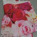 Pink Flower Birthday Backdrop Women Floral Bday Decorations,Neon Pink Happy Birthday Backdrops Banner Red Rose Flowers Photography Background Girls Bday Party Decor Photo Booth Props 8x6ft