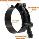 ISPINNER 2 Pack 4 Inch Stainless Steel T-Bolt Hose Clamps, Clamp Range 108-116mm for 4" Hose ID (Black)