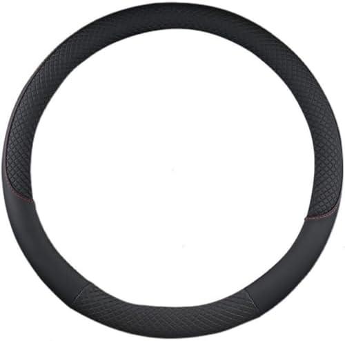 Car Semi Truck Van Leather Steering Wheel Cover Fits 14 15 16 17 18 19 Inch Maximum Grip Non Slip Durable Universal Fit for Most Vehicles (47cm/18.5in,Black)