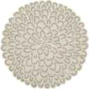 ALPHA Living HOME Handmade Beaded Placemats - 13 Inch Round Dining Table Mats - Elegant Glass Beads with Cotton Backing - Decorative Tableware for Weddings, Holidays, and Home Dcor - Silver
