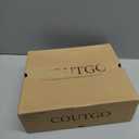 Coutgo Womens Kitten Low Heel Ankle Boots Pointed Toe Side Zipper Short Booties Fall Shoes (8, Khaki)