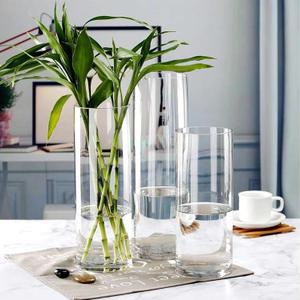 12 Pack Glass Cylinder Vases 4,6,8,10 Inch Tall Clear Flower Vase Hurricane Floating Candle Holder for Table Centerpiece Wedding Home Decor