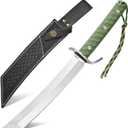 GTK48 Fixed Blade Knife AUS-10 Stainless Steel Blade Full Tang Nylon Fiberglass Handle Samurai Style Fix Knifes for Camping Hunting Collection(Green)