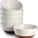 DOWAN 10 OZ Ice Cream Bowls Set of 6-4.5" Ceramic Small Dessert Bowls for Dips, Porcelain White Bowl for Ice Cream, Snack, Dip, Sauce, Small Portion Bouillon Cups Dishwasher & Microwave Safe