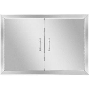 Anfrere 28" W x 19" H Outdoor Kitchen Door, Premium 304 Stainless Steel Double BBQ Panel Access Door for Outside Kitchen Commercial Grilling Station, Oven, Storage Cabinet
