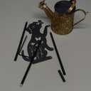 Solar Lights Outdoor Decorative, Watering Can with Cascading Lights, with Dog Silhouette Garden Stakes, Waterproof Metal Garden Decor for Yard Art, Outside, Patio, Lawn Ornaments(1 Pack)