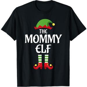 Mommy Elf Family Matching Group Christmas Mom T-Shirt M