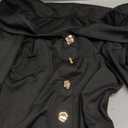 WDIRARA Women's Off The Shoulder T Shirts Metal Button Long Sleeve Tee Going Out Top (Black), XL