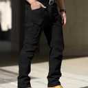 AUTIWITUA Men's Tactical Pants Water Resistant Cargo Pants Lightweight Outdoor Hiking Work Pants(No Belt) (Black, XL)