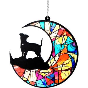Dog Memorial Suncatcher,Pet Sympathy Gifts,Dog Memorial Gifts for Loss of Dog,Personalized Dog Pass Away Gifts with Name Date for Pet Lovers