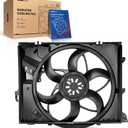 KAX Engine Radiator Cooling Fan, Compatible with 2007-2013 328i, 328xi | for 2008-2013 328i xDrive, 128i, 2006 325i, 330i, 2006-2011 323i, (3 Prong Connector), Replace # 17117590699, 17427523259