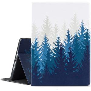 Vimorco for iPad 9.7 inch 2018/2017, for iPad Air 2/1, Soft TPU Back Cover, Bump Drop Resistance Folio Leather, Adjustable Stand Auto Wake/Sleep Smart Case (Forest) (No Pencil Holder Style, Green Woods)