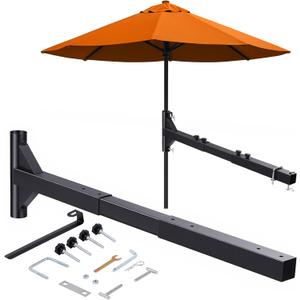 Heavy Duty Hitch Mount Umbrella Holder Adjustable Length Umbrella Holder Fits 1" to 2" Poles Mount Umbrellas Stand for Large Patio & Outdoor Umbrellas, Tailgates, Camping, Outdoor Gathering
