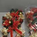 Lighted Christmas Wreath Decorations 33CM Illuminated Festival Wreath Hanging Ornament with LED Light for Door Mantels Glowing Christmas Wreath, Pack of 6 