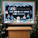 2 x Pajean Winter Bulletin Board Set Wonderland Classroom Decorations - Holiday Theme Sign Wall Cutouts Art for Office Festive Decor(Blue Winter)