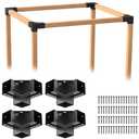 ORIGLE Pergola Brackets - Heavy Duty Pergola Kit(Q235 Steel Anti-Corrosion, 3.6"x3.6" Fit) - 4x4 Brackets kit for DIY Garden, Patio, Gazebo - Weatherproof for 4x4 Wood Beams, 2 pack