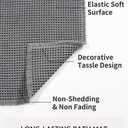 tchdio Waffle Bath Mat Rug, Super Absorbent Non Slip Bath Mats for Bathroom Mat Ultra Soft Bathmat Machine Washable Bathroom Rugs with Tassels, Bath Rugs Beside Tub, 17" x 24" (Dark Grey)