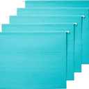 Amazon Basics Hanging File Folders with Adjustable Tabs for Document Organization, Letter Size, Aqua, 25-Pack