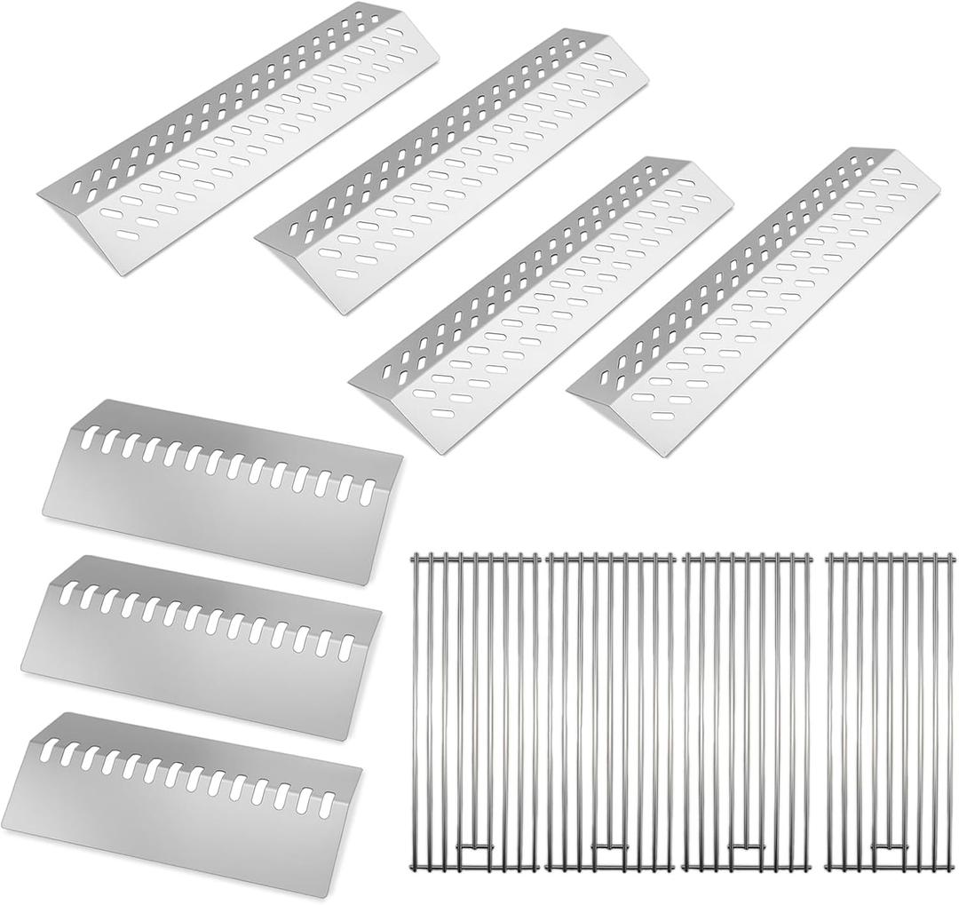 Stainless Steel Grill heat shield, Heat shield flame tamer and Grill grid for bull grill replacement parts Bull 16631, LP 47628, 57568 LP, LP 62648, Angus 47629, Brahma 57568, 57569, Outlaw 26038, etc