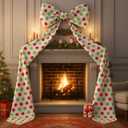 Extra Large 6ft Red Green Christmas Bows Big Christmas Tree Topper Bow Lime Green Velvet Bows Toppers for Xmas Holiday Party Decor Xmas Tree Ribbon Window Mantle Wall Door Decor Indoor Room Decoration