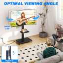 Rfiver Mobile TV Stand 32-75 Inch with Power Outlet and Shelf, Black