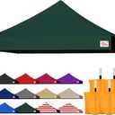 Tradesparker 10x10 Commercial Pop Up Canopy Replacement Top-Windproof D-Rings+Banner Grommets+Loop Pile Wall System,Ez Canopy Cover ONLY-Frame/Side Walls NOT Included(ForestGreen)