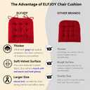 ELFJOY 4 Pack Chair Cushions for Dining Chairs with U-Shape Red 16"x16", 4 Count