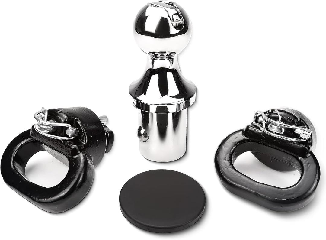 60618 Puck System Gooseneck Hitch Ball Kit Compatible with 2013-2024 Dodge Ram 2500 3500 2-5/16 Inch Gooseneck Ball for Truck Bed with 2 Gooseneck Safety Chain Anchors | 30000 lbs GTW/ 7500 lbs VTW