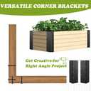 6 Packs Raised Beds Corner Brackets 11 in Metal L Brackets for with Screws Black Angle Corner Bracket Connectors 11" x 3" x 3" for Wood Flower Box Angle Brace Black