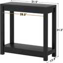 Besiost Small Farmhouse Wood Entryway Table Narrow Console Table with Storage Behind Couch Sofa Table with Shelves Entry Way Table with Open Storage, Easy Assembly, 32" Embossed Wood Grain Black