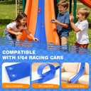 TAEMVV Flexible Race Track Gift for Kids, 15 Ft Car Track Set, Solid Blue | Compatible with Hot Wheels 1/64 Diecast Cars, Reinforced Suction Cup for Boys Girls 3+, 15 FE