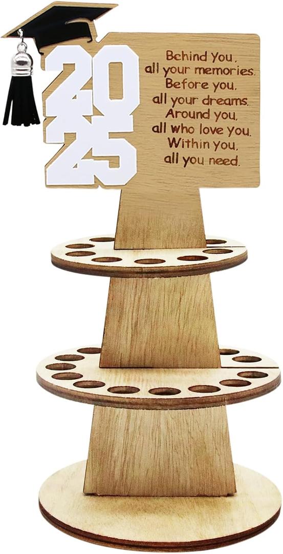2025 Graduation Gift Money Holder, Unique Greeting Cards Cash Holder Cash Gift, Double-Layer Money Cake with 25 Holes for Cash Congrats Graduation Party Supplies