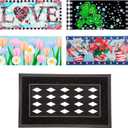 Evergreen Sassafras Spring Holiday Doormat Insert Bundle & Tray Set of 5, Interchangeable Entrance Door mats Indoor and Outdoor Welcome Mat 30 x 18 Tray Non Slip Backing Low Profile