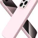 ORNARTO Compatible with iPhone 15 Pro Case 6.1", Liquid Silicone 3 Layers Full Covered Soft Gel Rubber Cover, Shockproof Protective Slim Phone Case with Anti-Scratch Microfiber Lining-Chalk Pink